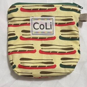 Colorful CoLi Canoe and Paddle Patterned Pouch